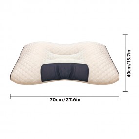 睡眠用エルゴノミック首枕1個 - 3Dスパマッサージ仕切り、低アレルギー性＆洗濯機可、通気性ポリエステル繊維100％、中程度の柔らかさで脊椎整列と首痛緩和をサポート、あらゆる寝姿勢に対応する首マッサージャー